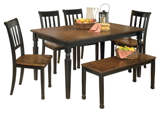 Owingsville Dining Table and 4 Chairs and Bench Royal Furniture