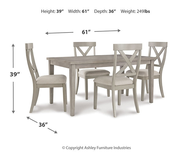 Parellen Dining Table and 4 Chairs Royal Furniture