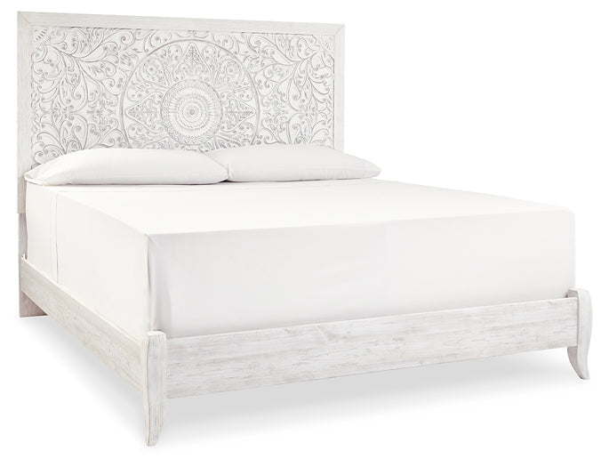 Paxberry King Panel Bed with Mirrored Dresser, Chest and Nightstand Royal Furniture