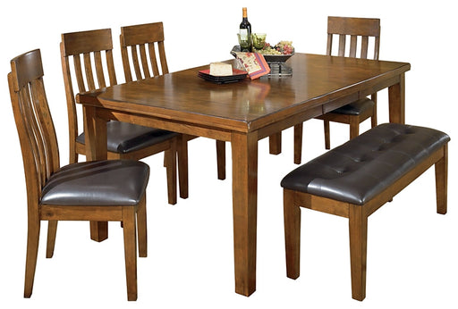 Ralene Dining Table and 4 Chairs and Bench Royal Furniture