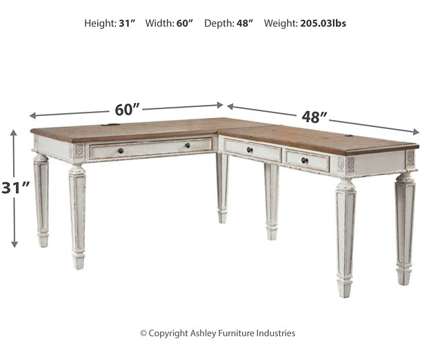 Realyn 2-Piece Home Office Desk Royal Furniture