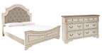 Realyn California King Upholstered Panel Bed with Dresser Royal Furniture