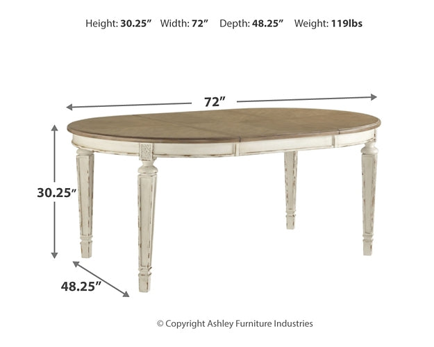 Realyn Dining Table and 4 Chairs Royal Furniture