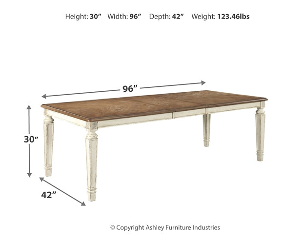 Realyn Dining Table and 4 Chairs Royal Furniture