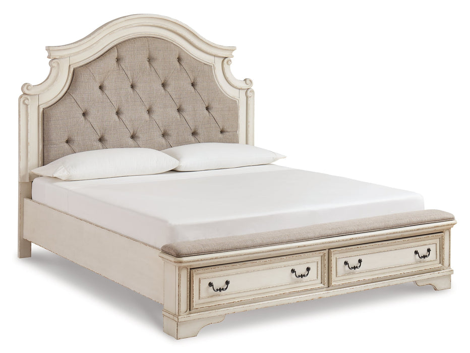 Realyn Queen Upholstered Bed with Mirrored Dresser Royal Furniture