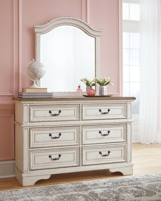 Realyn Twin Panel Bed with Mirrored Dresser Royal Furniture