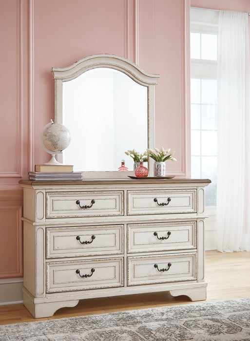 Realyn Twin Panel Bed with Mirrored Dresser and Chest Royal Furniture