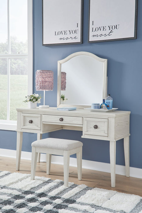 Robbinsdale Mirrored Vanity with Bench Royal Furniture