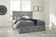 Russelyn King Storage Bed with Mirrored Dresser and Chest Royal Furniture