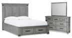 Russelyn Queen Storage Bed with Mirrored Dresser Royal Furniture