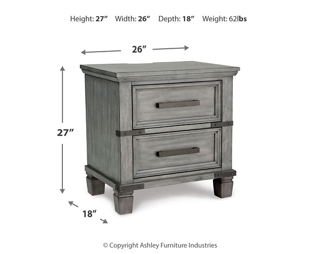 Russelyn Two Drawer Night Stand Royal Furniture