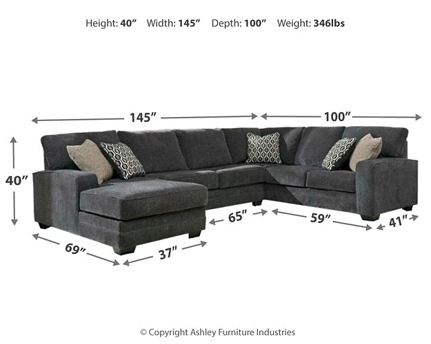 Tracling 3-Piece Sectional with Ottoman Royal Furniture