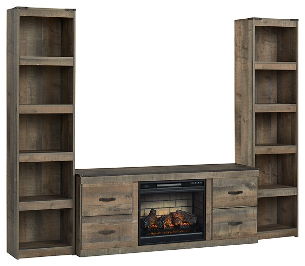 Trinell 3-Piece Entertainment Center with Electric Fireplace Royal Furniture