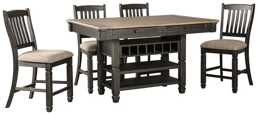 Tyler Creek Counter Height Dining Table and 4 Barstools Royal Furniture