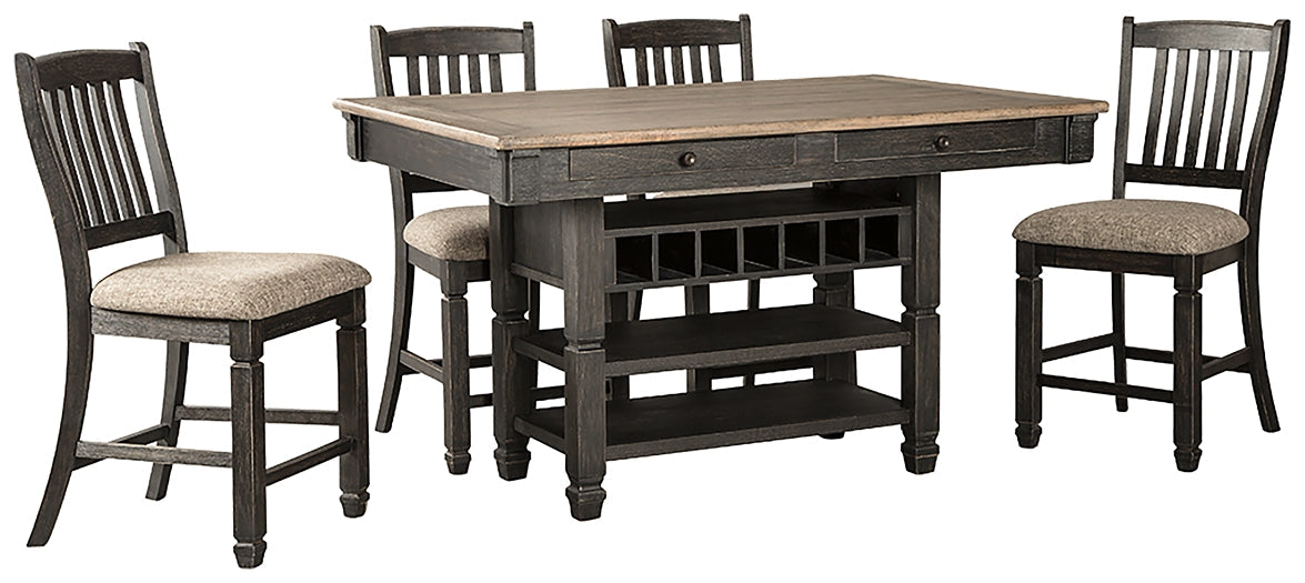 Tyler Creek Counter Height Dining Table and 4 Barstools Royal Furniture