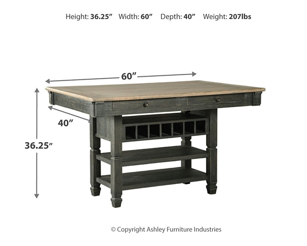 Tyler Creek Counter Height Dining Table and 4 Barstools Royal Furniture