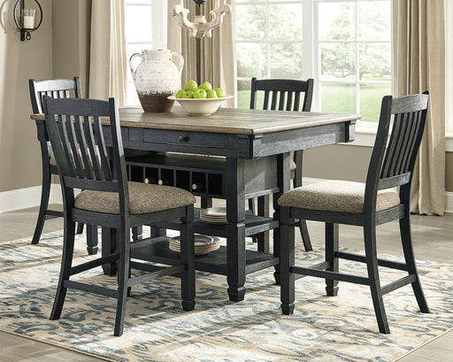 Tyler Creek Counter Height Dining Table and 4 Barstools Royal Furniture