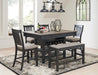 Tyler Creek Counter Height Dining Table and 4 Barstools and Bench Royal Furniture