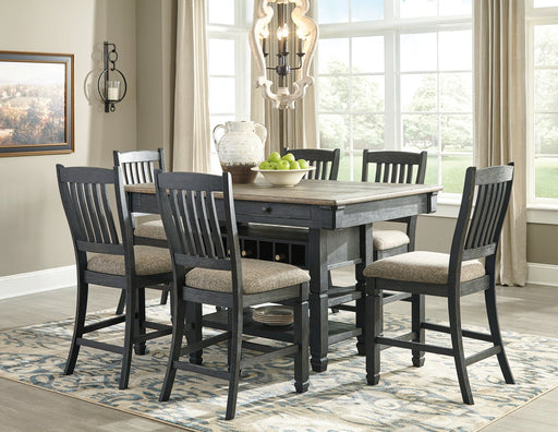 Tyler Creek Counter Height Dining Table and 6 Barstools Royal Furniture