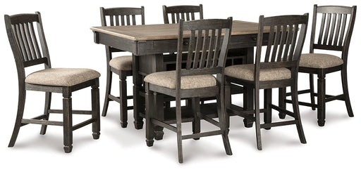 Tyler Creek Counter Height Dining Table and 6 Barstools Royal Furniture