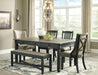 Tyler Creek Dining Table and 4 Chairs and Bench Royal Furniture