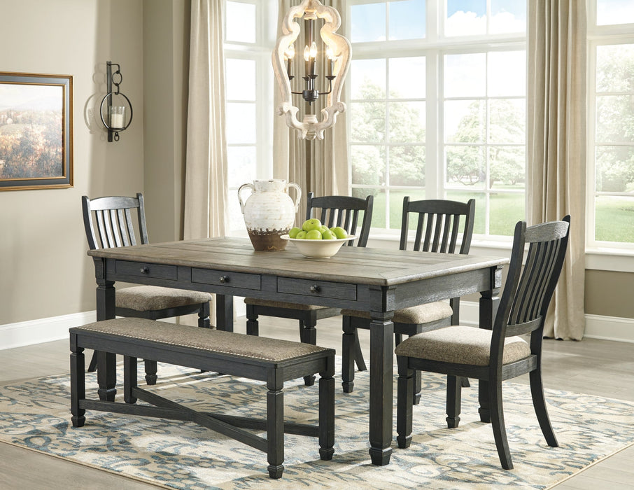 Tyler Creek Dining Table and 4 Chairs and Bench Royal Furniture