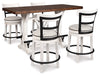 Valebeck Counter Height Dining Table and 4 Barstools Royal Furniture