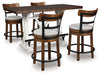 Valebeck Counter Height Dining Table and 4 Barstools Royal Furniture