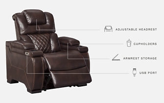 Warnerton PWR Recliner/ADJ Headrest Royal Furniture