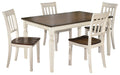 Whitesburg Dining Table and 4 Chairs Royal Furniture