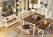 Whitesburg Dining Table and 4 Chairs and Bench Royal Furniture