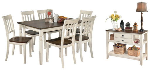 Whitesburg Dining Table and 6 Chairs with Storage Royal Furniture