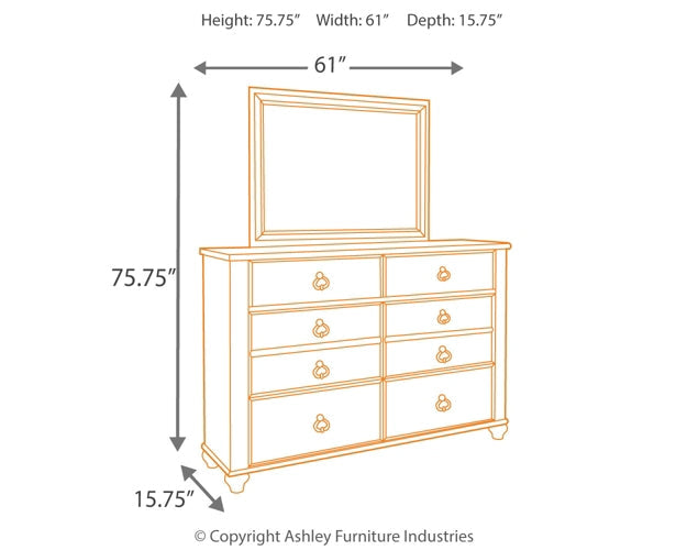 Willowton Dresser and Mirror Royal Furniture