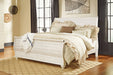 Willowton King Sleigh Bed with Mirrored Dresser and 2 Nightstands Royal Furniture