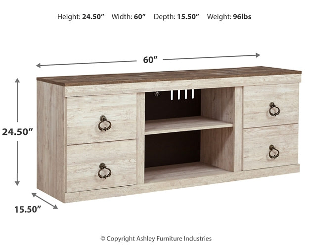 Willowton LG TV Stand w/Fireplace Option Royal Furniture