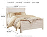 Willowton Queen Panel Bed with 2 Nightstands Royal Furniture