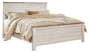 Willowton Queen Panel Bed with Mirrored Dresser, Chest and 2 Nightstands Royal Furniture