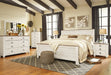 Willowton Queen Panel Bed with Mirrored Dresser, Chest and Nightstand Royal Furniture