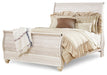 Willowton Queen Sleigh Bed with Mirrored Dresser and Nightstand Royal Furniture