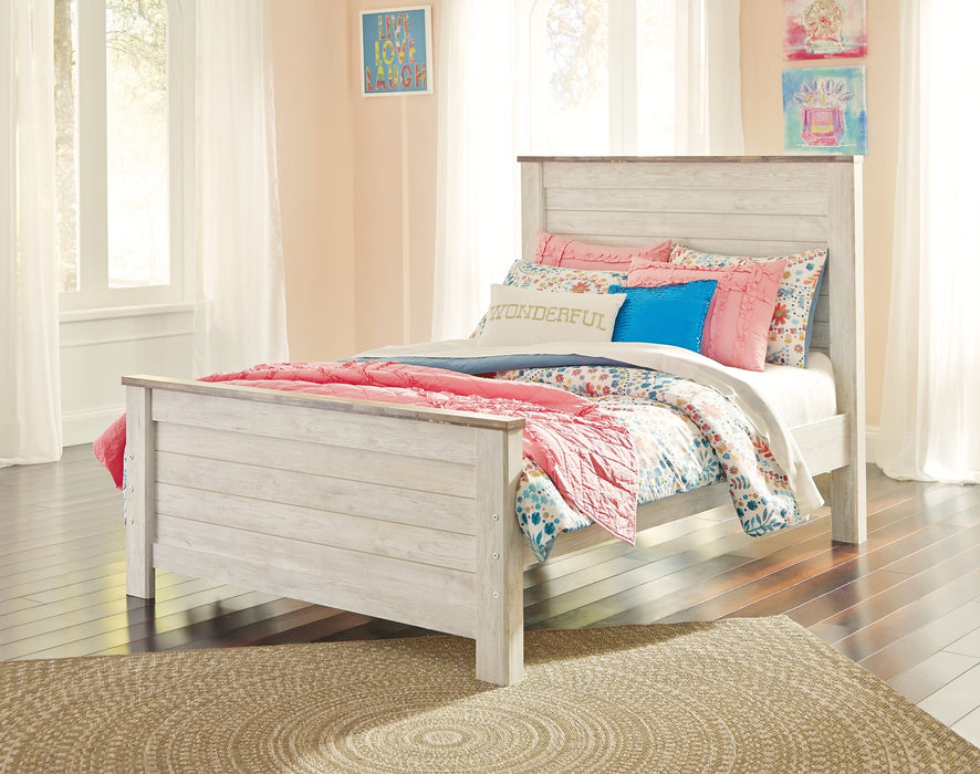 Willowton Twin Panel Bed with Nightstand Royal Furniture