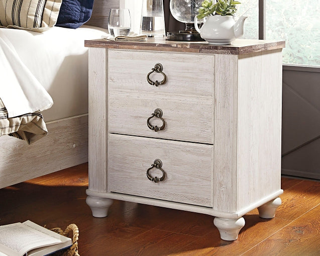 Willowton Two Drawer Night Stand Royal Furniture