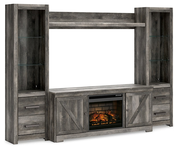 Wynnlow 4-Piece Entertainment Center with Electric Fireplace Royal Furniture