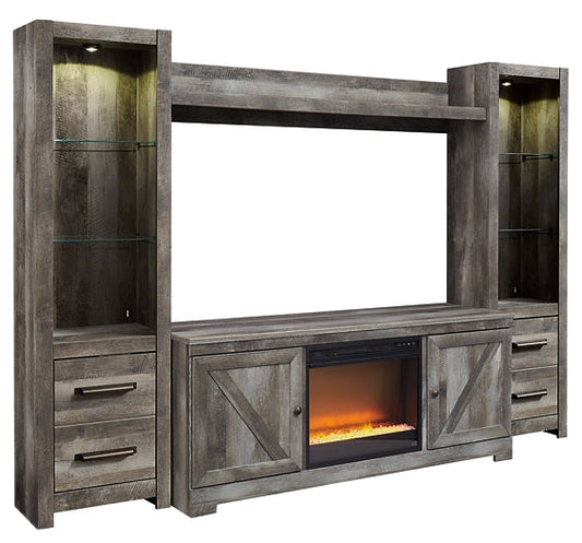 Wynnlow 4-Piece Entertainment Center with Electric Fireplace Royal Furniture