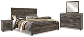 Wynnlow King Panel Bed with Mirrored Dresser and 2 Nightstands Royal Furniture