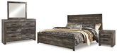 Wynnlow King Panel Bed with Mirrored Dresser and Nightstand Royal Furniture