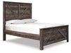 Wynnlow Queen Crossbuck Panel Bed with Mirrored Dresser, Chest and 2 Nightstands Royal Furniture