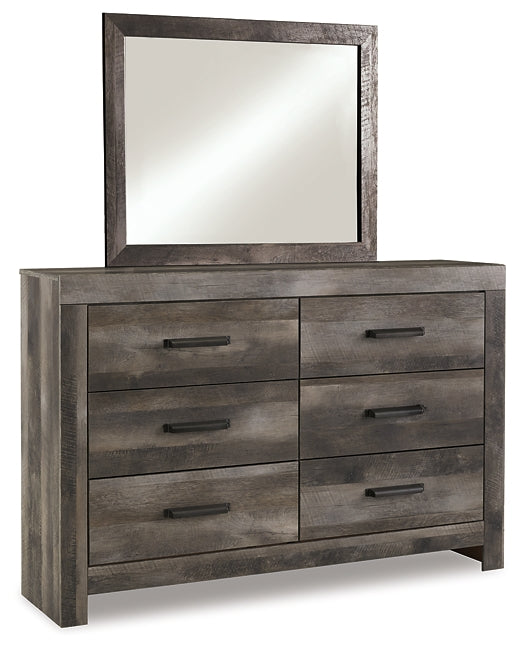 Wynnlow Queen Crossbuck Panel Bed with Mirrored Dresser, Chest and Nightstand Royal Furniture