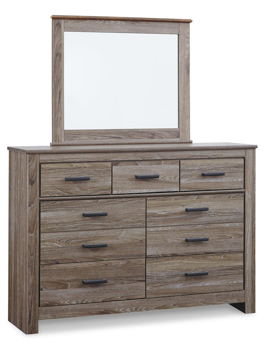 Zelen Full Panel Bed with Mirrored Dresser, Chest and Nightstand Royal Furniture