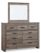 Zelen Full Panel Bed with Mirrored Dresser Royal Furniture