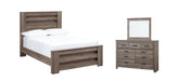 Zelen Full Panel Bed with Mirrored Dresser Royal Furniture